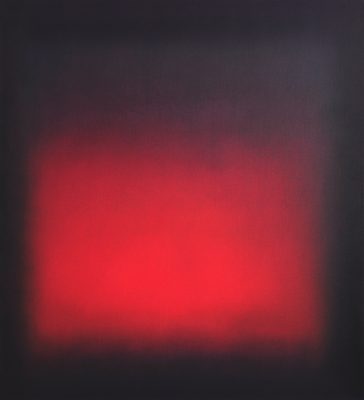 red and dark, 100 x 90 cm, Öl auf Leinwand, 2015