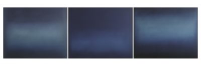triptych in blue, je 80 x 100 cm, Öl auf Leinwand, 2016