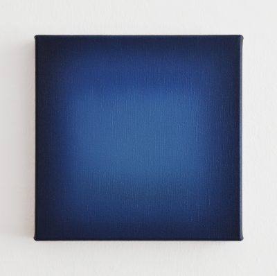 middle bright blue, 30 x 30 cm, Öl auf Leinwand, I-2020