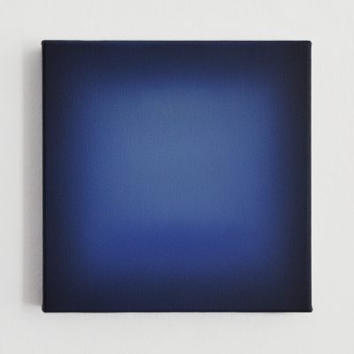 middle bright blues, 30 x 30 cm, Öl auf Leinwand, VII-2020